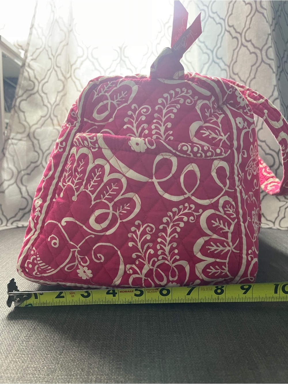Vera Bradley Pink Quilted Small Duffel Bag with White Floral Print - Picture 8 of 8